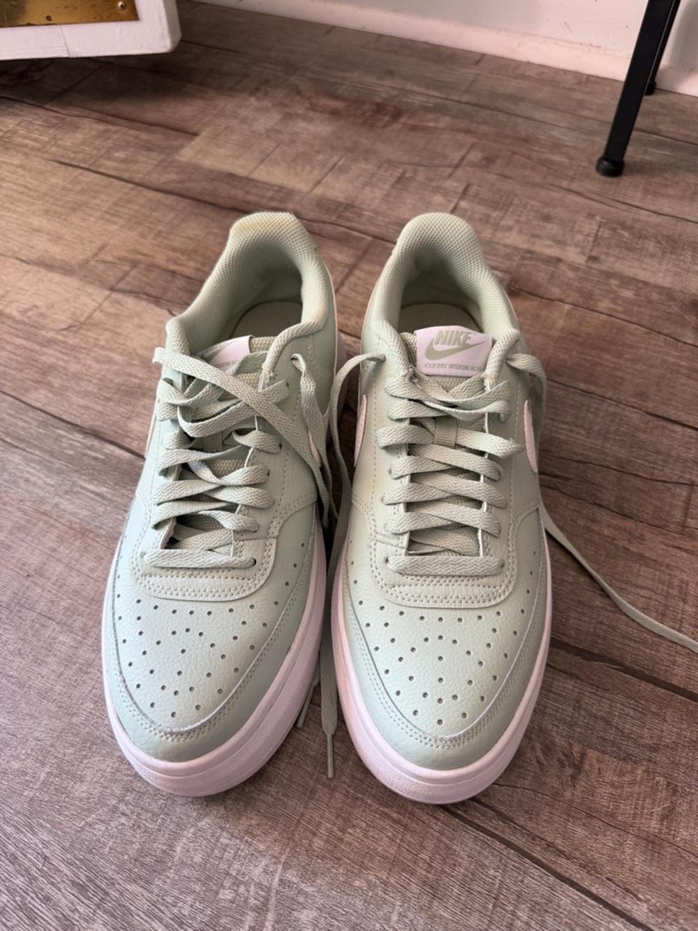 Nike Women's Court Vision Alta Low-Top Sneakers in Mint Green